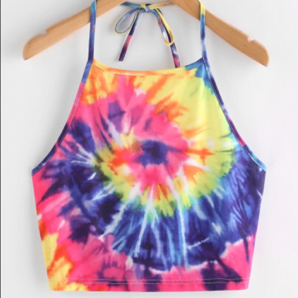 “Sunny” Spiral Tie Dye Halter Top